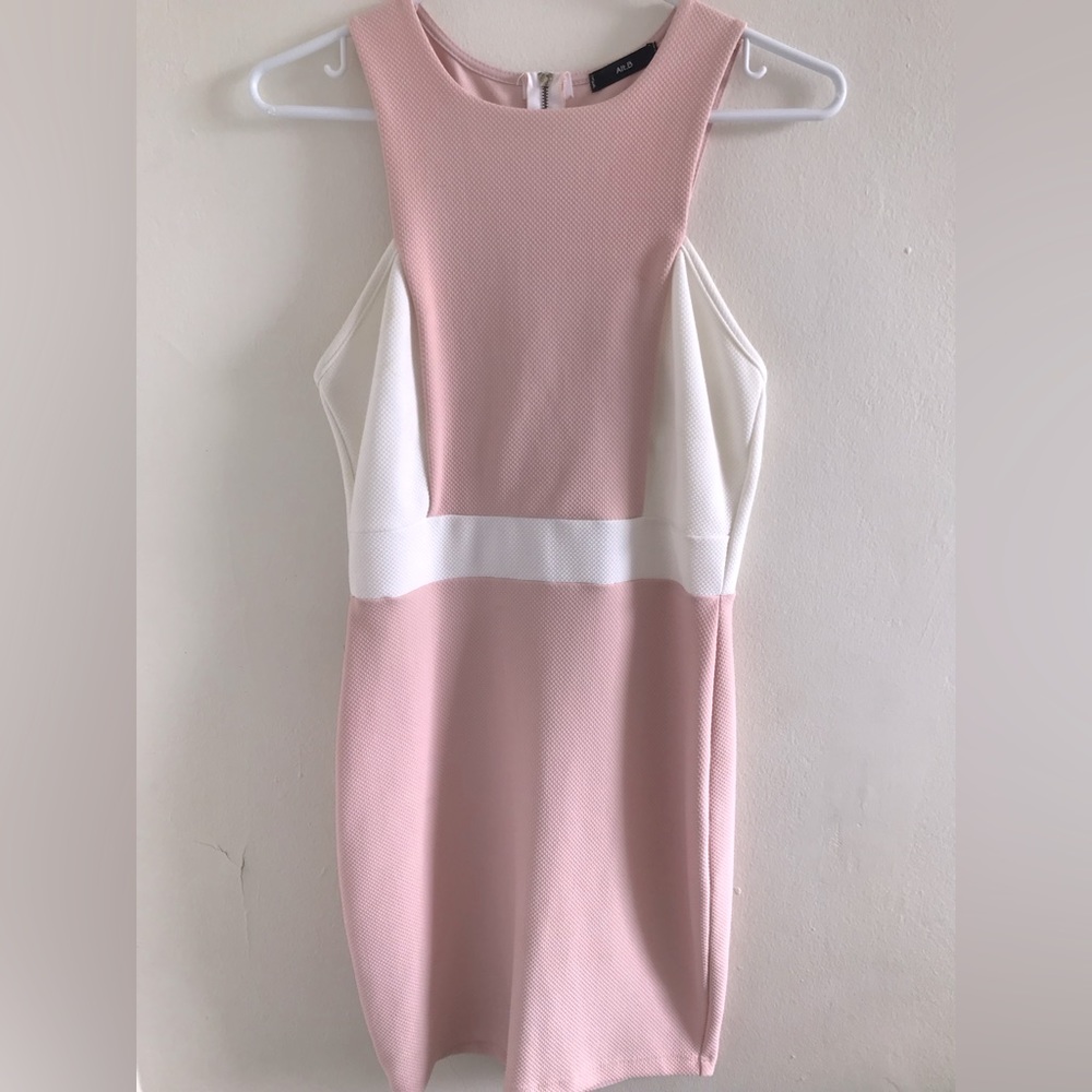 Alt. B Pastel Pink Dress with White Accents